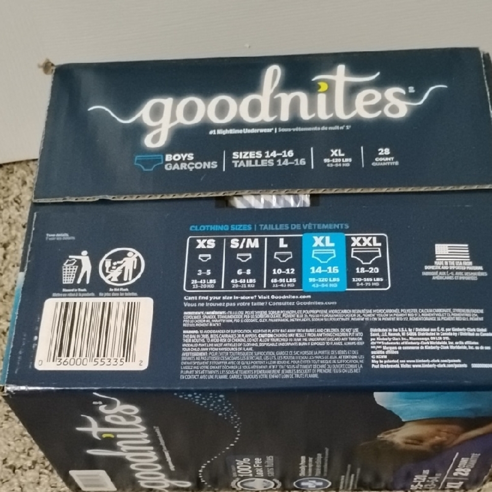 Goodnites Boys Nighttime Diapers Xl 28 Count. I Have 6 Boxes